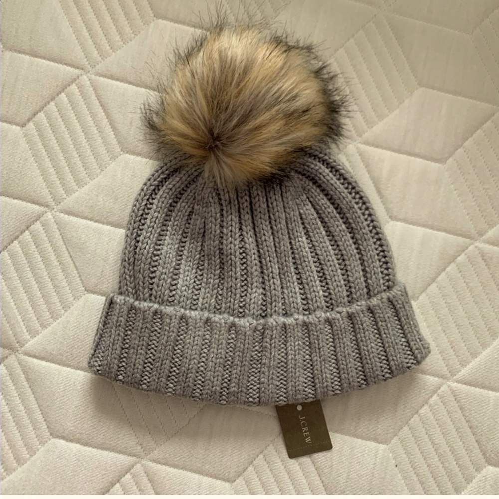 J Crew Pom Pom Beanie